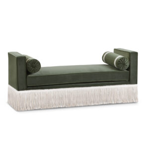 Julian Seat Bench - Green Velvet & Fringe