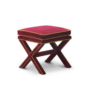 Marcel X Bench - Burgundy Velvet & Ochre Piping