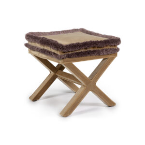 Marcel X Bench - Beige Velvet With Brush Fringes