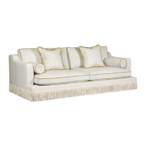 Orlando Sofa - Madras Fishbone - Ivory Fringe