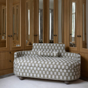 Ralph Love Seat - Fermoie Fabric & Round Legs